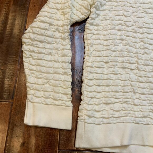 Versace White Textured Gathered Thin Knit Turtleneck Sweater, Size XL - Picture 3 of 8